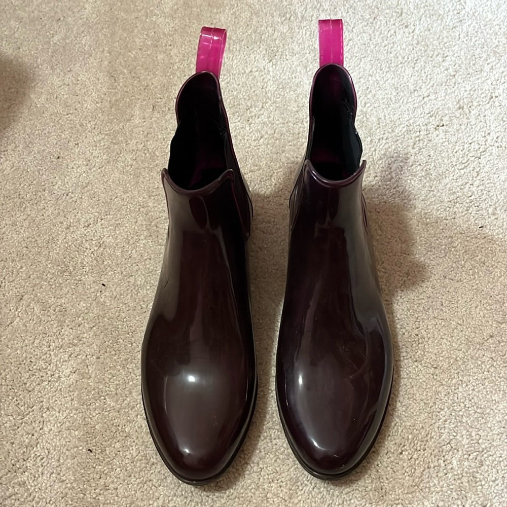 Purple low ankle rain boot